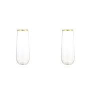 KULOKHUI Wine Glasses Disposable Water Glass Champagne Glass Hot Gold Glass Party Party Plastic Cup Cocktail Glass Drink Shatterproof Suitable For Parties Wedding BirthdaysClear*2One Size*2